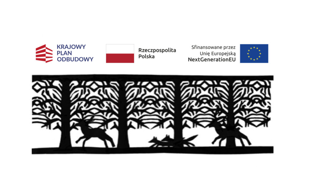 Wzgórza z drzewami oraz zwierzętami w lesie